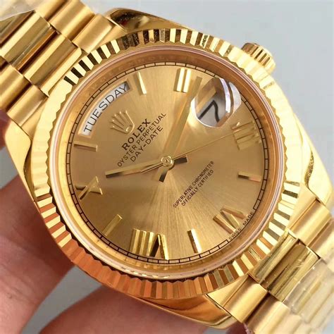 replica rolex day date mm full yellow gold   cr factory