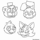 Fnaf Coloriage Foxy Bonnie Mangle Freddys Imprimé sketch template