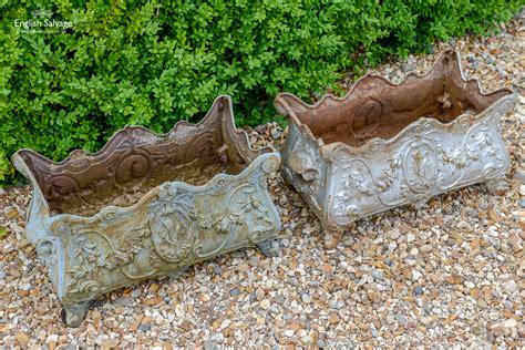 antique french cast iron jardiniere planters