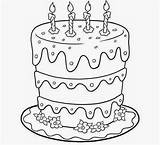 Cake Coloring Birthday Printable Clipart Pages Cute Library Drawing Colour Clip sketch template