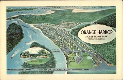 orange harbor mobile home park fort myers fl postcard