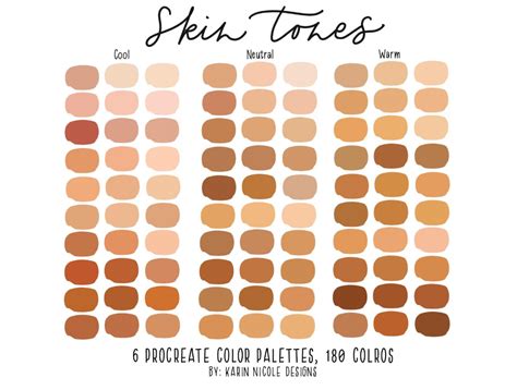 skin tones procreate color palette  ipad  palettes  colors