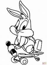 Coloring Bunny Bugs Baby Pages Looney Tunes Drawing sketch template