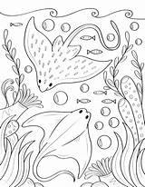 Coloring Stingray Pages Ocean Museprintables Color Printable Colouring Mermaid Sheets Kids sketch template