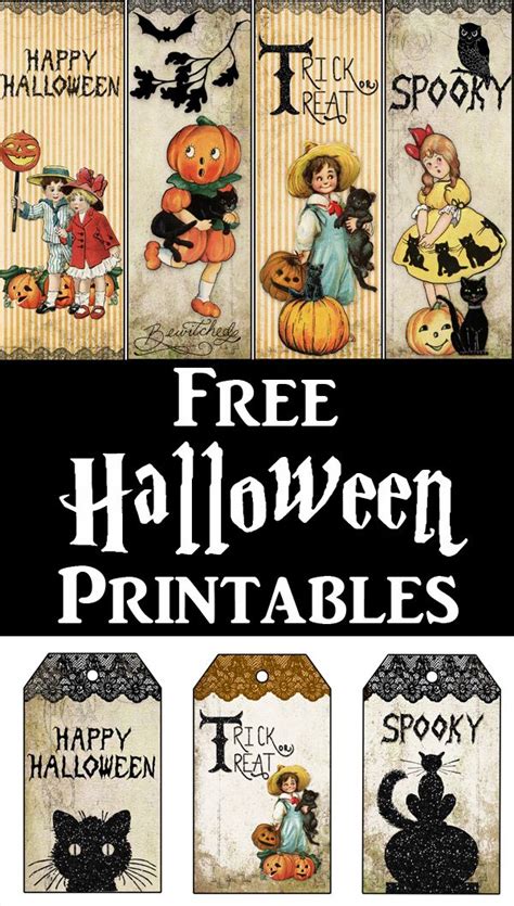 printable halloween tags bookmarks  cute halloween
