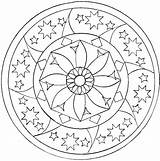 Mandala Coloring Star Adult Stars Mandalas Pages sketch template