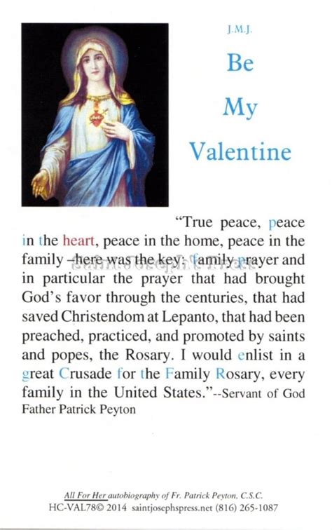 valentine prayer card set saint josephs press