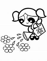 Coloring Powerpuff Girls Pages Bubbles Flowers Watering Buttercup Printable Clipart Water Puff Waters Drawings Drawing Power Cartoonbucket Line Pages2color Girl sketch template