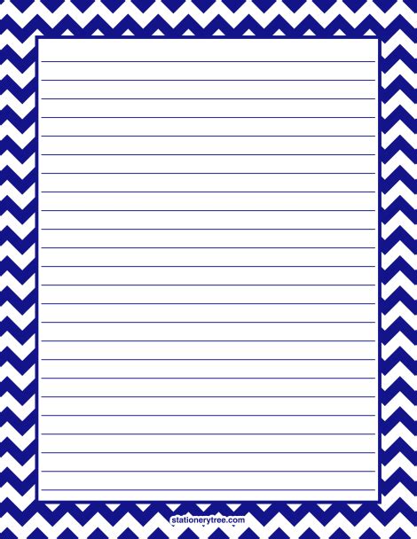 printable navy chevron stationery  writing paper multiple versions