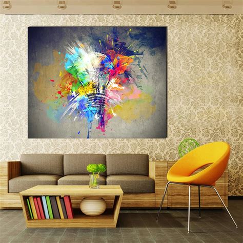 qkart wall art pictures canvas light colorful painting large abstract oil painting  living