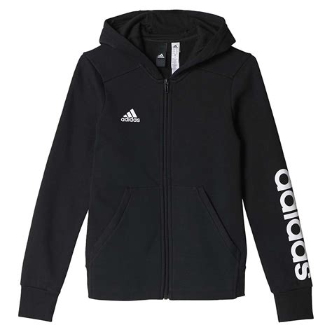 adidas essentials linear full zip hoodie black goalinn