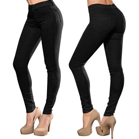 venta pantalon de jeans negro mujer en stock