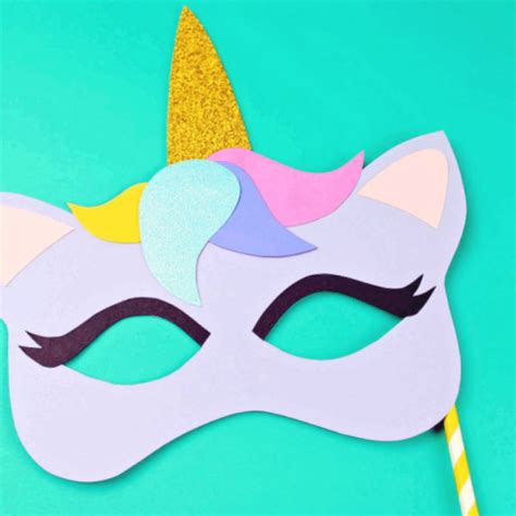 printable unicorn mask coloring page  template