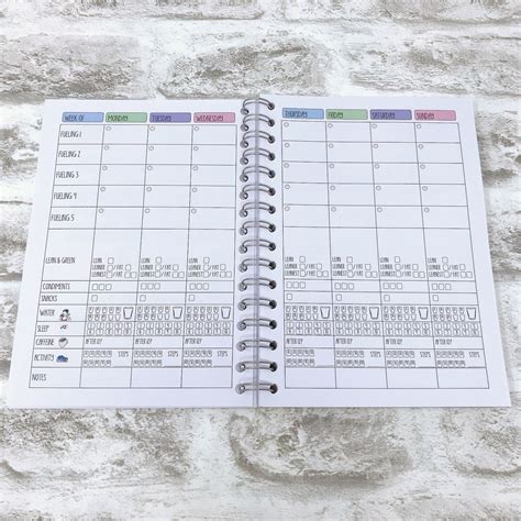 food diary optavia compatible diet lifestyle planner journal etsy