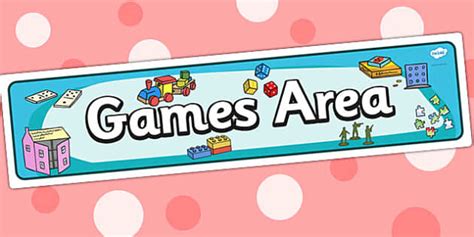 games area sign classroom area signs ks board games banner