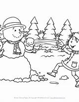 Snowball Coloring Color Pages Kids Getcolorings Fight Printable sketch template