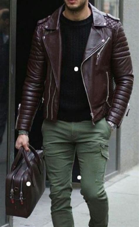 Men Dark Maroon Color Motorcycle Fashion Leather Jacket