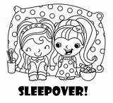 Sleepover Coloring Party Pages Spa Drawing Printable Pajama Invitations Slumber Pajamas Themed Girl Girls Birthday Activity Color Drawings Invitation Invites sketch template
