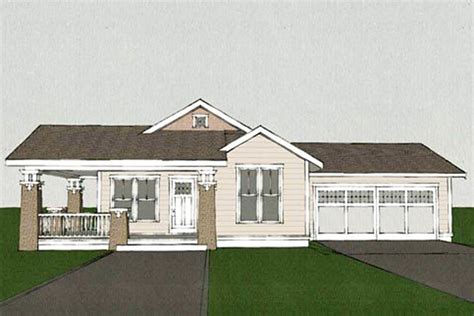 bed bungalow house plan  attached garage ph architectural designs house plans