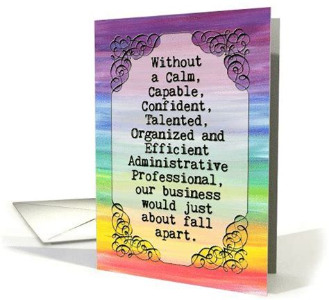 administrative professionals day card vintage banner rainbow colors