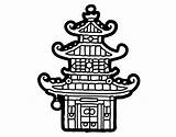 Pagoda Coloring Dibujos Pagode Chinas Colorare Coloringcrew Cinese Chinesa Acolore sketch template