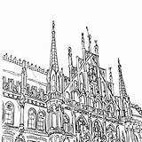 Munich Hall Town Vector City Germany Bavaria Capital Stock Illustrations Drawing European Drawn Sketch Hand Shutterstock Scribble Collection Tourists Famous sketch template