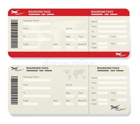 airline ticket template royalty  illustration ticket template