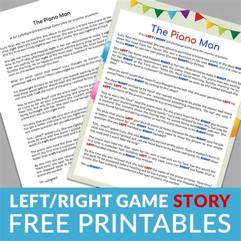printable left  game story  occasion