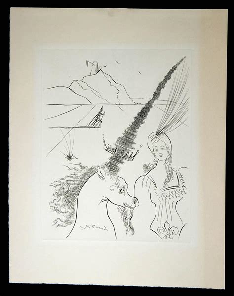 Sold Price Salvador Dali Etching The Lady And The Unicorn 1960s