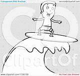 Waves Wave Clipart Boy Coloring Surfing Clip Cartoon Riding Happy Water Royalty Outlined Vector Pages sketch template
