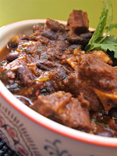mexican goat stew  black beans  chipotles   spicy protein
