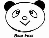 Coloring Bear Face Pages Head Book sketch template