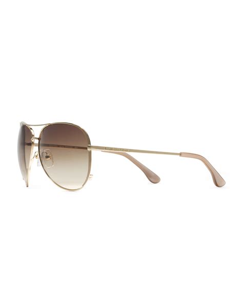 michael michael kors sicily aviator sunglasses in brown dark brown