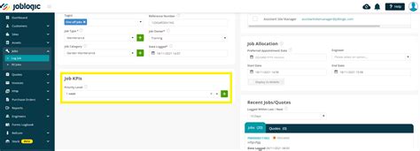 log  job   jobs area user guide support joblogic