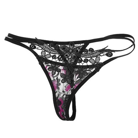 1pc fashion sexy women flower hollow lace thongs g string thongs