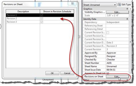 revit oped revisions  sheet dialog