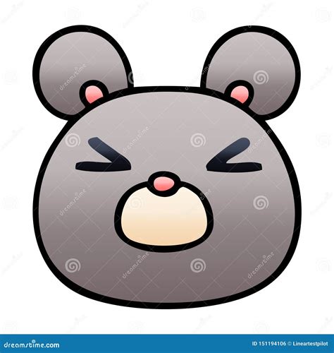 creative quirky gradient shaded cartoon mouse face stock vector