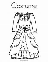 Coloring Costume Dress Pages Girls Print Kostum Outfit Vintage Clipart Beautiful Para Color Outline Gown Printable Colorear Kids Clothing Noodle sketch template