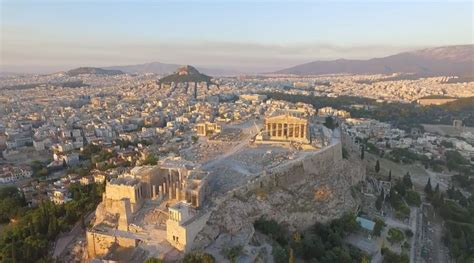 acropolis athens  greece aerial travelling greece
