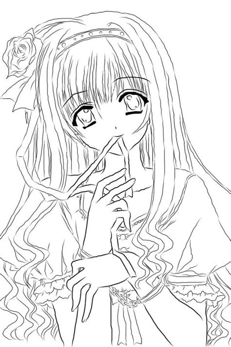 anime girl coloring nice stunning coloring pages cute images  anime