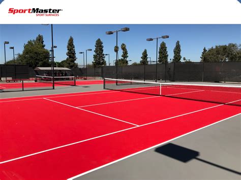 sportmaster brite red gray tennis court surfaces  california indoor tennis lawn tennis