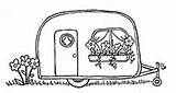 Vintage Travel Trailers Trailer Coloring Camper Sketches Airstream Doodles Pages Campers Camping Embroidery Stamps Template Retro Patterns Rv sketch template