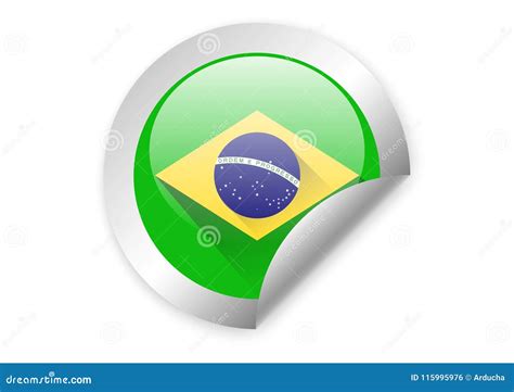 brazil flag label stock vector illustration  emblem