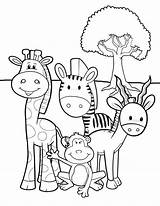 Safari Coloring Animals Pages African Drawing Animal Jungle Baby Meet Printable Color Kids Colouring Preschool Sheets Print Zoo Jeep Birthday sketch template