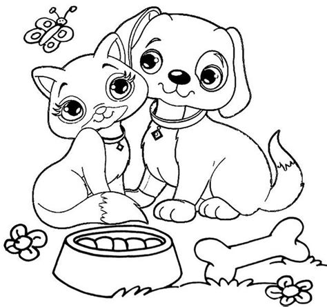 dog  cat educational coloring pages printable