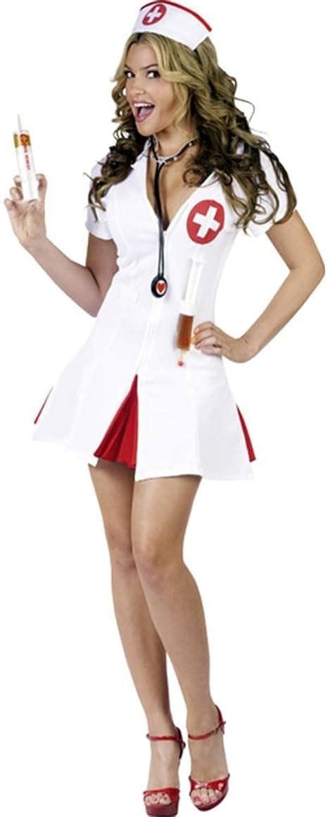 2 Teiliges Sexy Krankenschwester Kostüm Weiß Inhalt Kopfschmuck