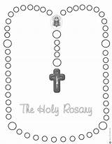 Rosary Pray Holy Catholic Albanysinsanity sketch template