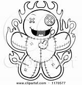 Doll Coloring Voodoo Doo Voo Clipart Vector Cartoon Burning Grinning Outlined Pages Cory Thoman Dolls Tattoo Royalty Clipartof Depressed Drawing sketch template