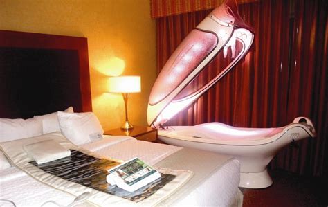 space age relaxation spa pod lands  guest room  embassy suites
