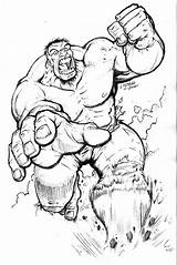 Hulk Smash Coloring Incredible Pages Comicart sketch template